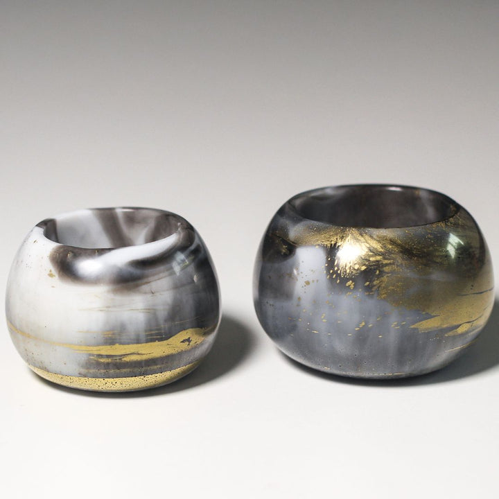 Two Pebble Pot Moulds